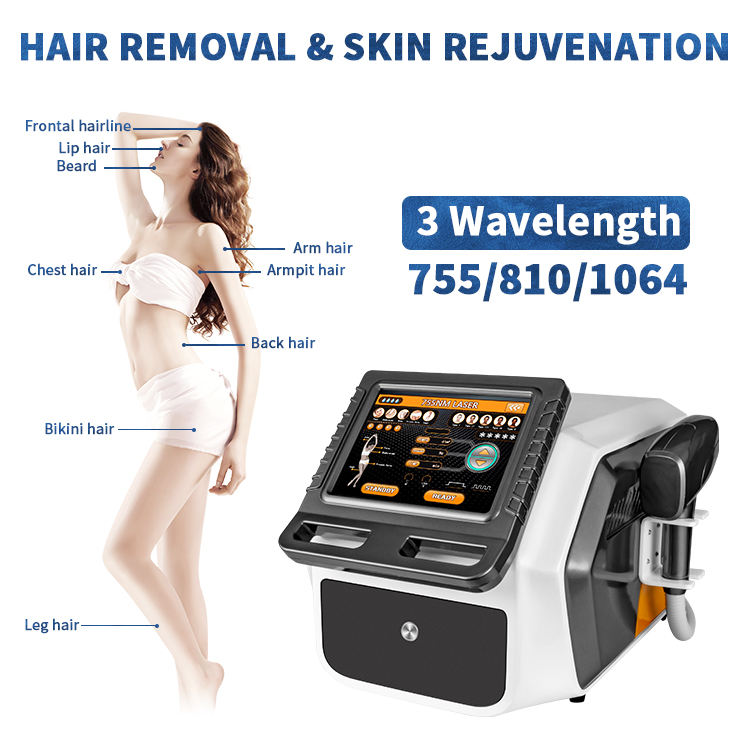 1064nm/755nm/810nm Diode Laser Body Hair Removal Permanent Machine Body & Facial