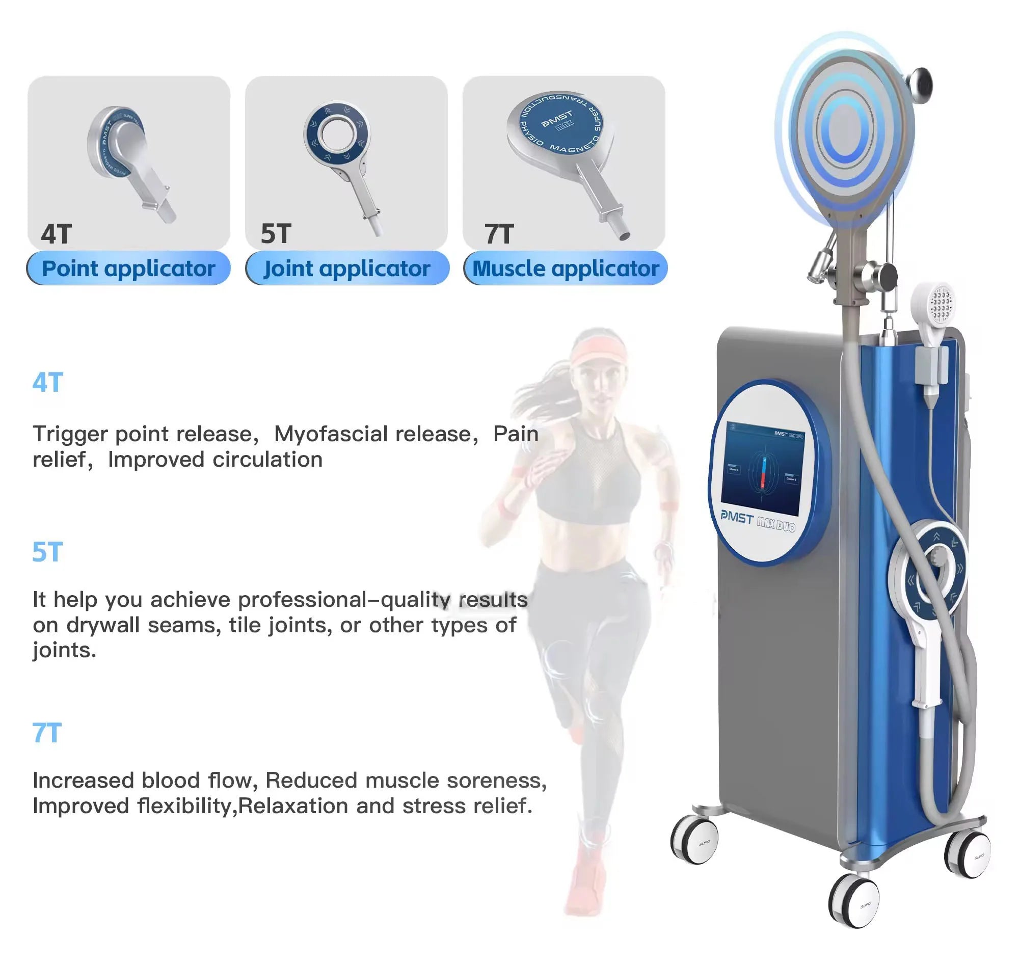 Newest Machines 7 Tesl Dual Channel Magneto Therapy PMST MAX DUO Physio Magneto For Pain Management Products