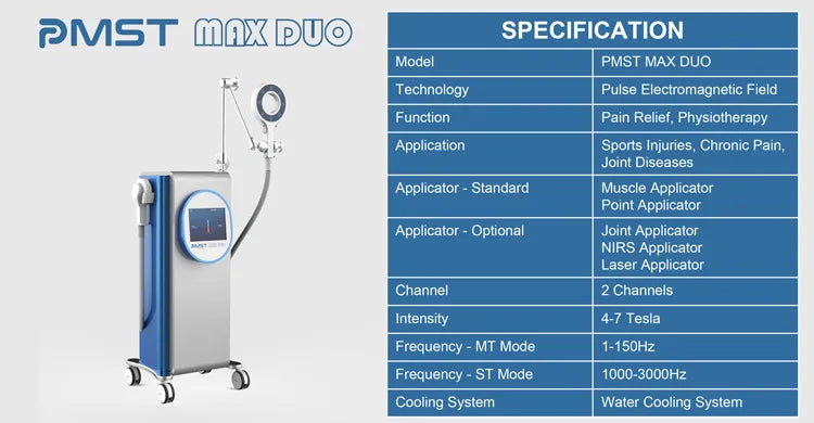 Newest Machines 7 Tesl Dual Channel Magneto Therapy PMST MAX DUO Physio Magneto For Pain Management Products