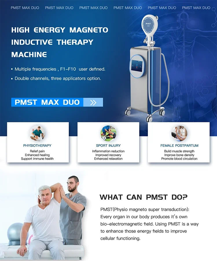 Newest Machines 7 Tesl Dual Channel Magneto Therapy PMST MAX DUO Physio Magneto For Pain Management Products