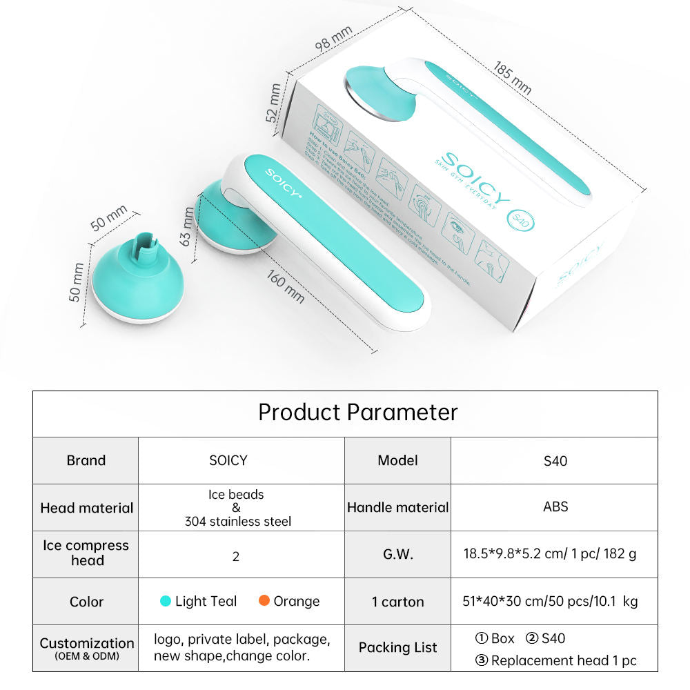 New Facial Home Use Ice Derma Roller Soicy S40 Skin Care Beauty Tools Anti-Puffiness Facial Ice Roller