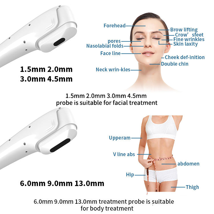 7D HIFU Ultrasound Machine Eye Neck Face Lifting Wrinkle Removal Body Slimming