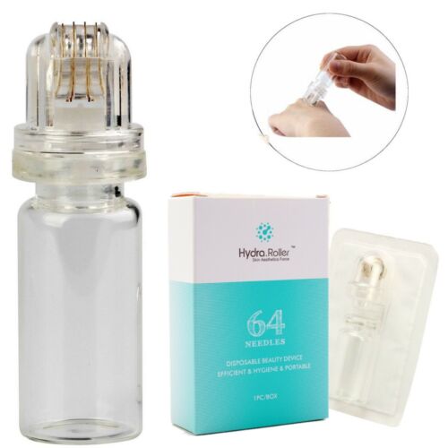 Hydra Roller 64 Pins Micro Titanium Needle Tips Derma Needles Skin Care Anti Aging Whitening Bottle Roller Serum Reusable