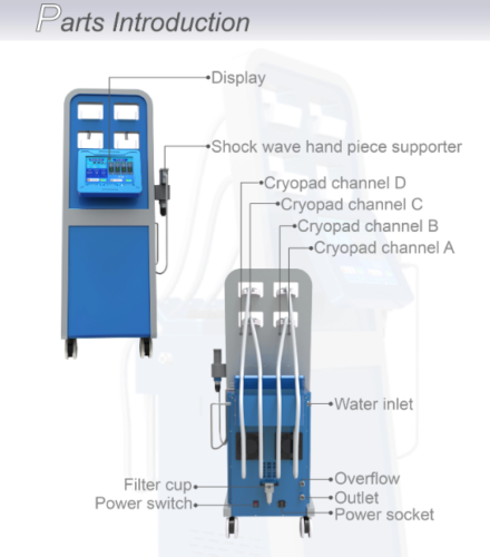 Pneumatic Shockwave Physiotherapy Combine Cellulite Reduce Cryo Slimming Machine